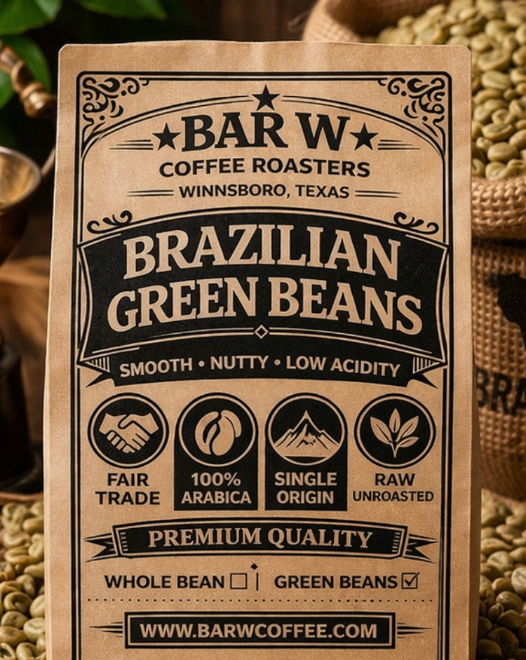 Brazilian UN-ROASTED GREEN BEANS 16oz Organic, Mold Free, Low Acid, Fair Trade, Hand Picked.