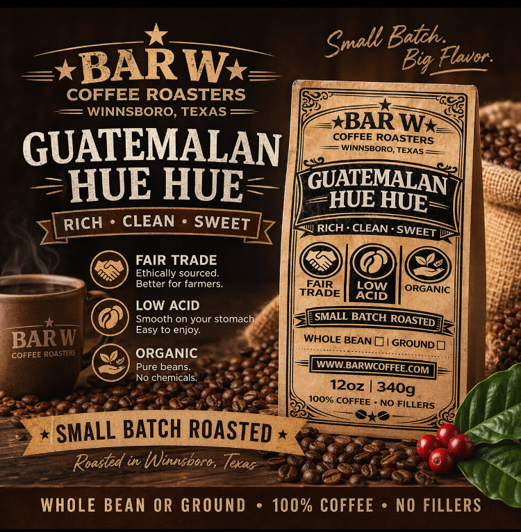 Guatemalan HueHue Medium/Light *PRE-GROUND BEANS* 12oz Organic